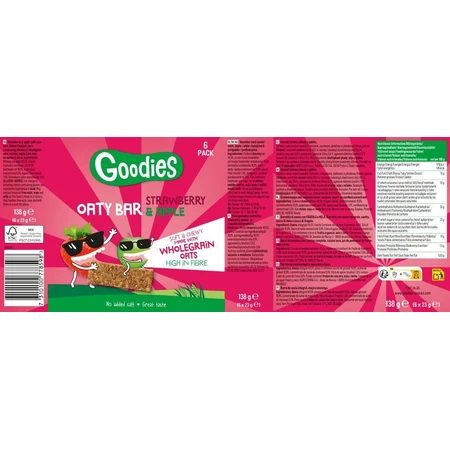 Goodies Aardbei Appel Haver Repen 6 x 23 g