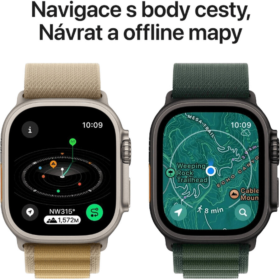 Apple Watch Ultra 2 (2024) 49mm, Naturtitan mit Milanese Griff aus Naturtitan M