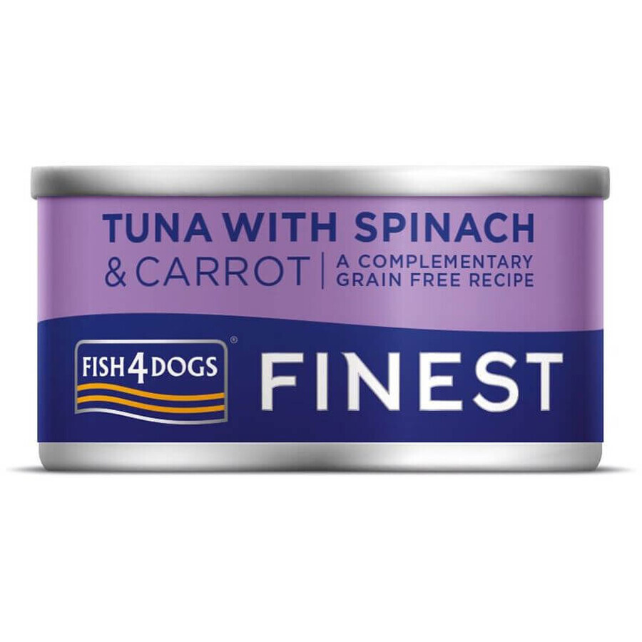 Fish4Dogs Finest canned dog food canned tuna with carrots and spinach 85 g