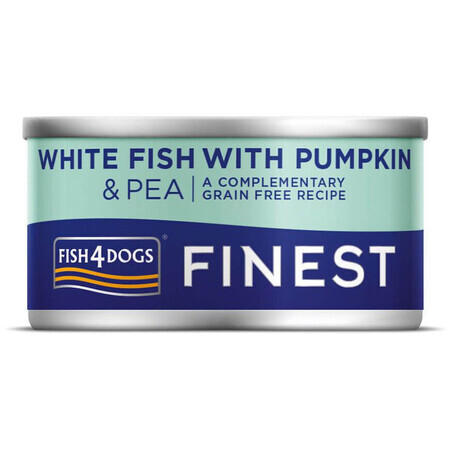 Fish4Dogs Finest Hundedosenfutter Finest Weißfisch mit Kürbis und Erbsen 85 g