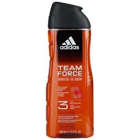 Adidas Team Force 3in1 douchegel voor lichaam, haar en gezicht 400 ml