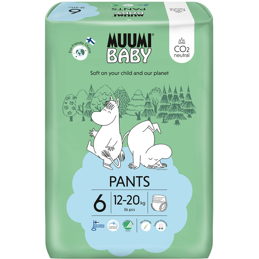 Muumi Baby Wegwerfwindeln 6 Junior 12-20 kg, 36 Stück