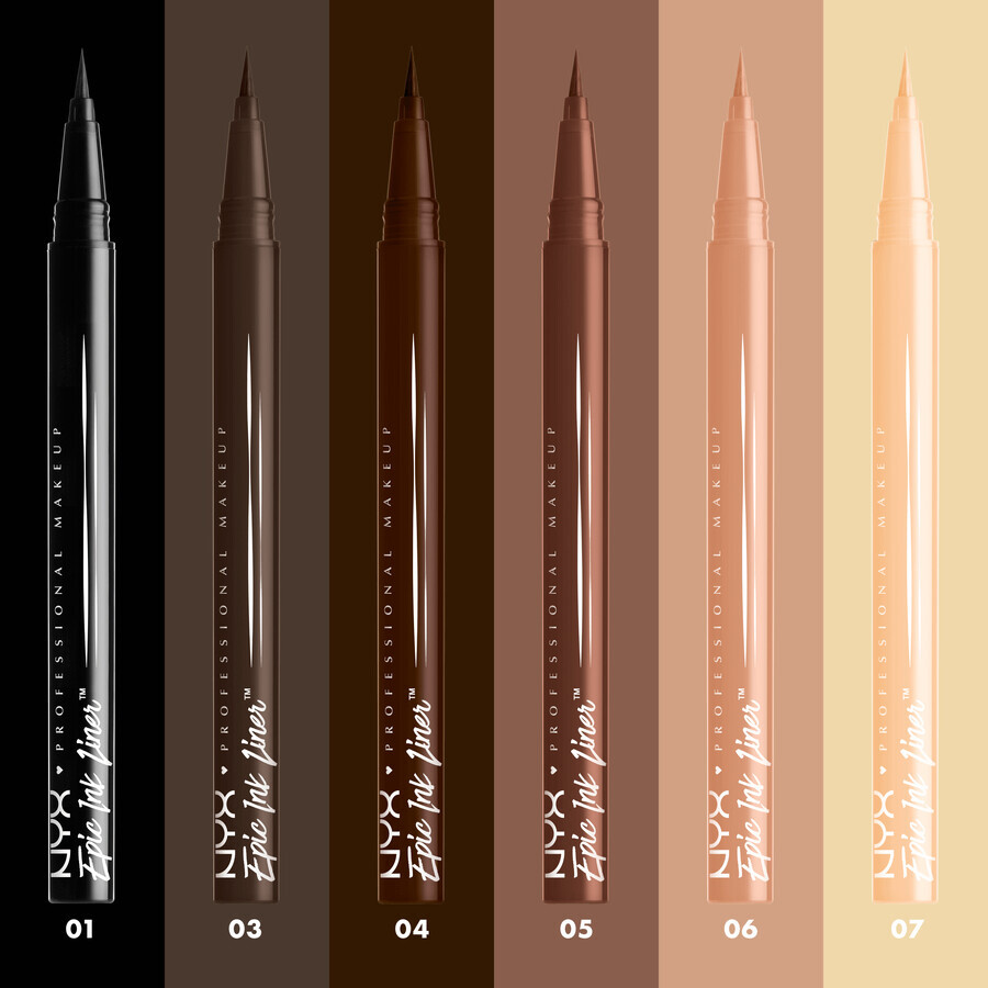 NYX Professional Makeup Epic Ink Liner, wasserfester Eyeliner - Milchschokolade