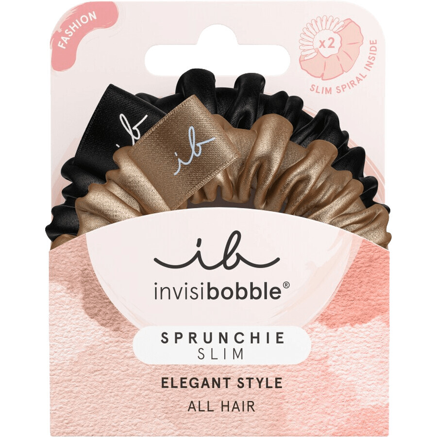 Invisibobble Sprunchie Slim Slim True Golden Cloth Rubber Bands 2 Stück