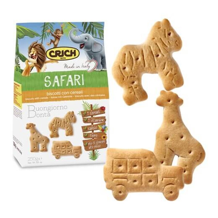 Biscuiti Safari cu cereale, 250 gr, Crich