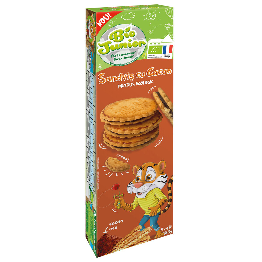 Biscuiti Sanvis cu crema de cacao, 185 gr, Bio Junior