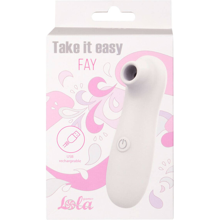 Lola Games Rechargeable Vacuum Wave Stimulator Take It Easy Fay White