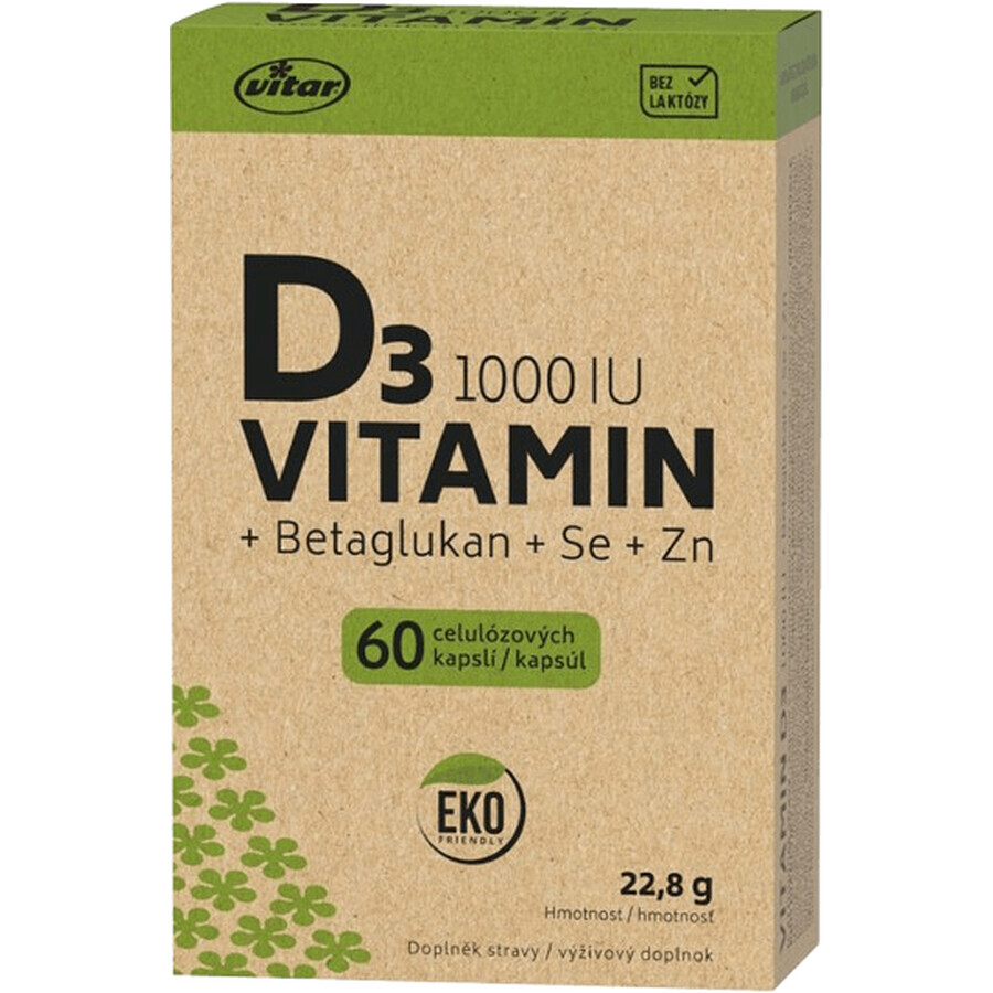 Vitar EKO Vitamin D3 1000IU+betaglucan 60 Kapseln