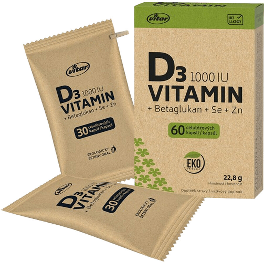 Vitar EKO Vitamin D3 1000IU+betaglucan 60 Kapseln