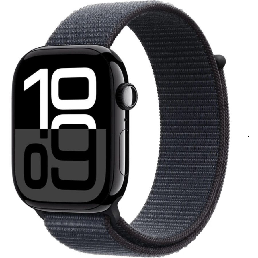 Apple Watch Series 10 GPS 46mm 46mm Jet Black Aluminium Gehäuse mit Ink Sport Loop