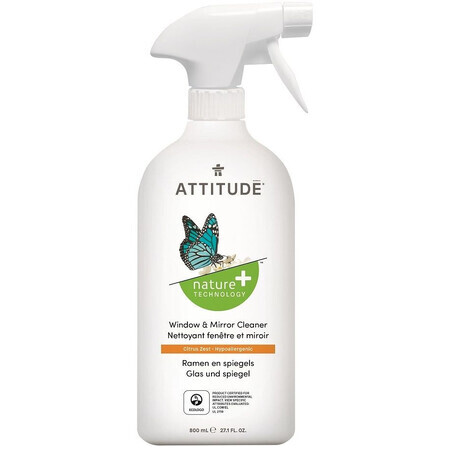 Attitude Glas- und Spiegelreinigungsspray mit Zitronenschalengeschmack 800 ml