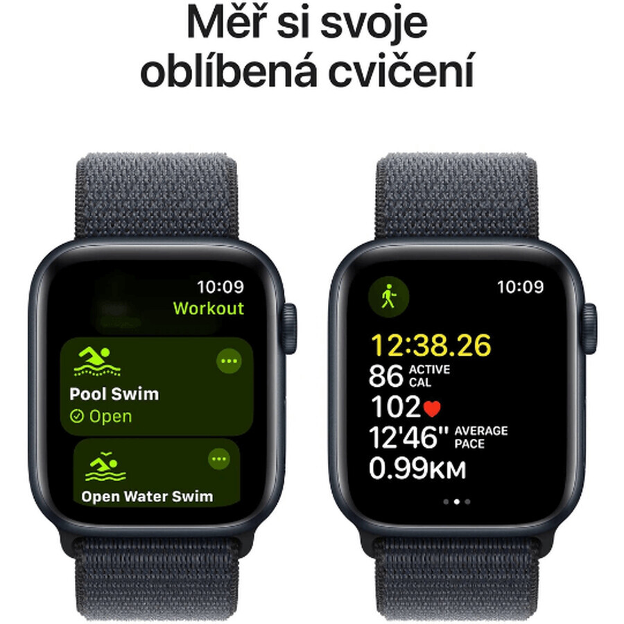 Apple Watch SE GPS GPS 44mm Midnight Aluminium Gehäuse mit Sport Ink Schleife