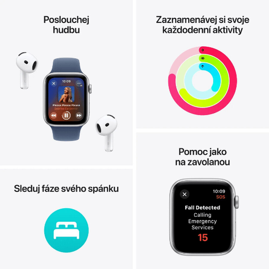 Apple Watch SE GPS GPS 44mm Midnight Aluminium Gehäuse mit Sport Ink Schleife