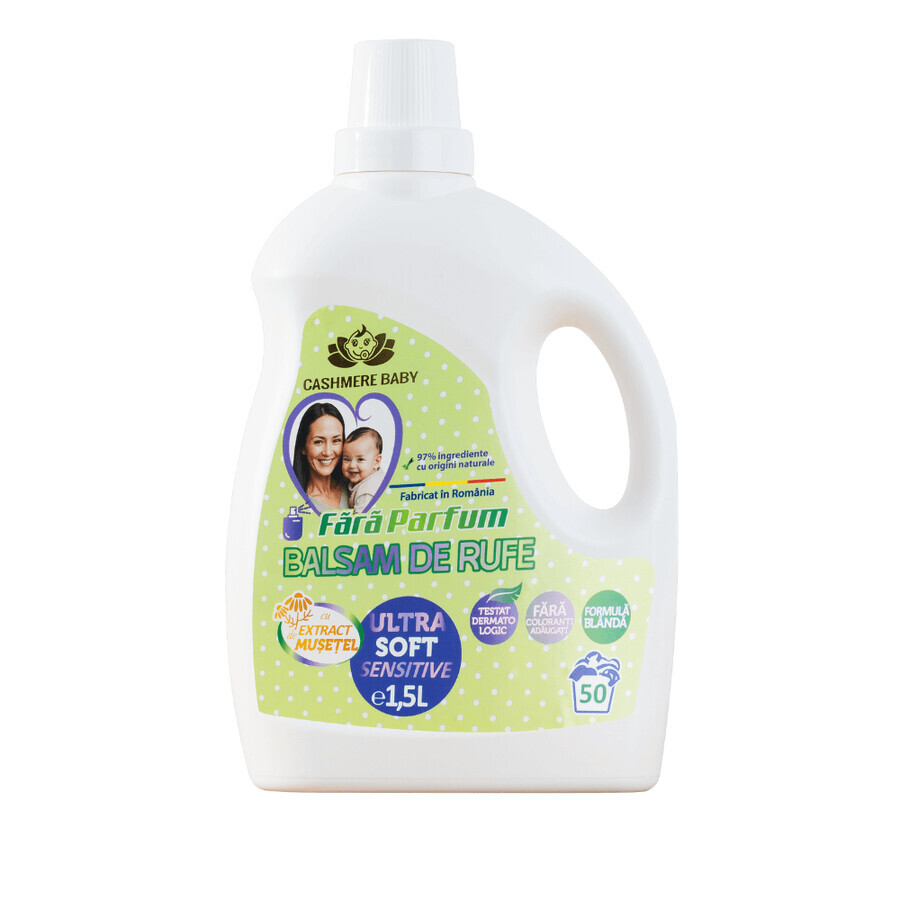 Baby Sensitive balsamo per tessuti ultra morbido senza profumo, 1,5 litri, aroma di cashmere