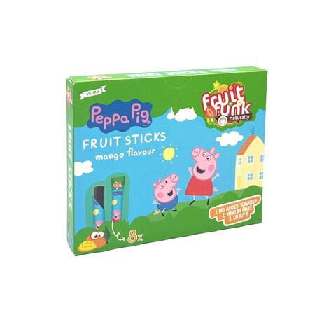 Bâtonnets de fruits à la mangue de Peppa Pig, 8 x 10 g, Fruitfunk