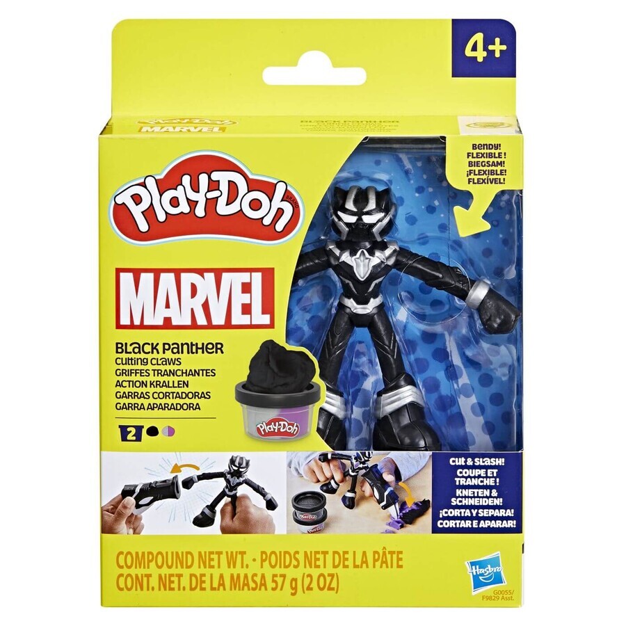 Black Panther Marvel flexible Figur mit Zubehör, 10 cm, +4 Jahre, Play Doh