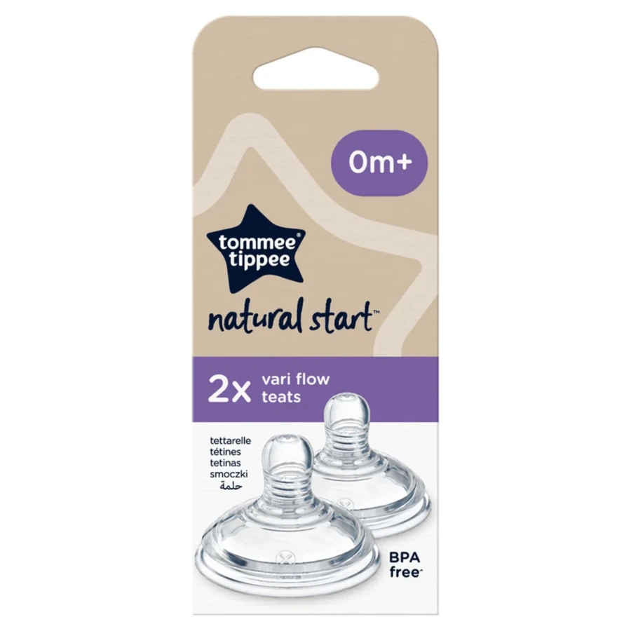 Tettarella Natural Start a flusso variabile, +0 mesi, 2 pezzi, Tommee Tippee