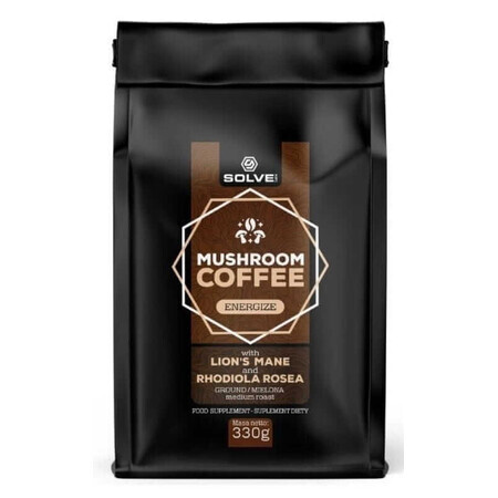 Gemahlener Arabica-Kaffee mit Löwenmähne und Rhodiola Rosea 330g Solve Labs