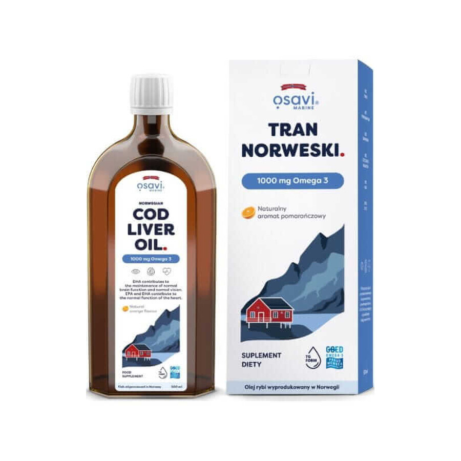 Osavi Norwegischer Tran 1000mg Omega 3 (orange) - 500 ml