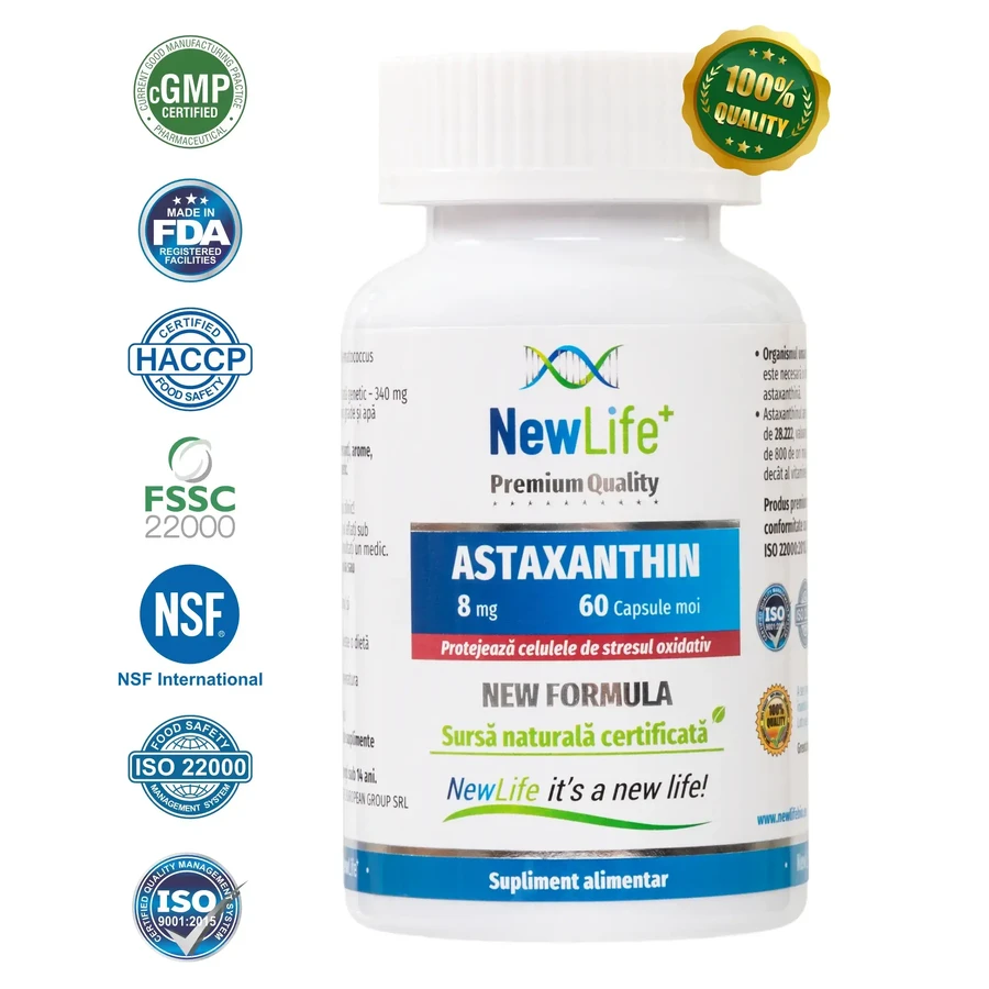 Astaxanthin, 8 mg, 60 softgels, NewLife+