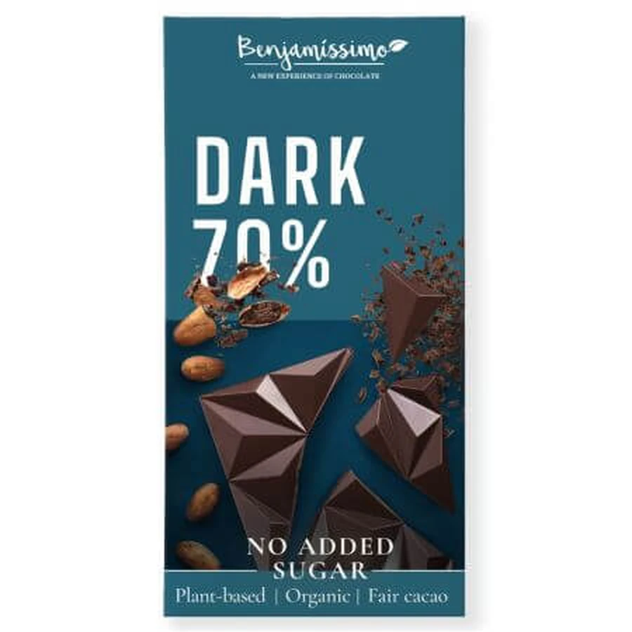 Zartbitterschokolade 70% Bio, 60 g, Benjamissimo