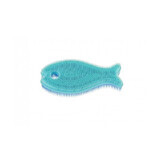 Burete antibacterian moale din silicon pentru baie, Blue, SIL-FISH01, Innobaby