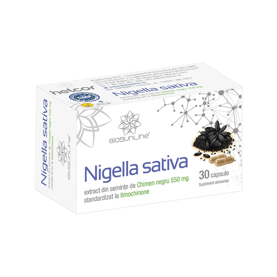 Nigella Sativa - Schwarzkümmel-Extrakt BioSunLine, 550 mg, 30 Kapseln, Helcor