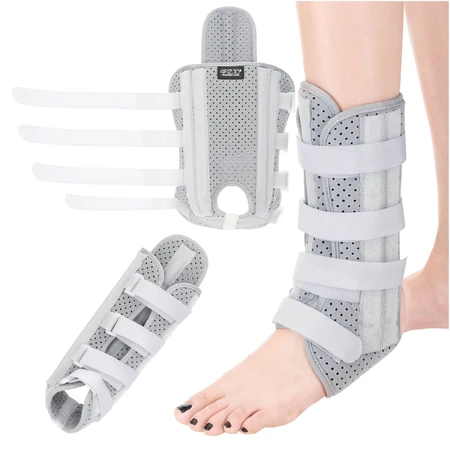 4Fizjo, ortesi di caviglia con rinforzo laterale, grigio, 1 pz.