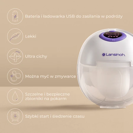 Lansinoh Electric breast pump, hands-free, simple, cordless