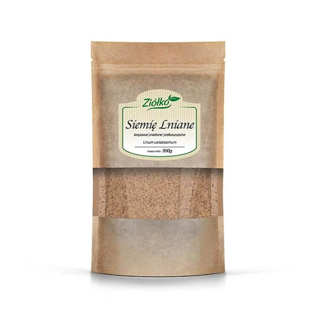 Lijnzaad, bruin, gemalen, ontvet, 500 g