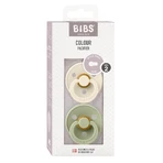 Bibs Colour, suzetă, cauciuc, rotund, mărimea 2, Ivory & Sage, de la 6 luni, 2 bucăți