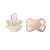 Lätzchen Supreme, Schnuller, Silikon, symmetrisch, Größe 1, Ivory & Blush, ab Geburt, 2 Stück