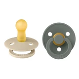 Bavoirs Couleur, sucette, caoutchouc, rond, taille 1, Vanille & Pin, dès la naissance, 2 pièces