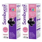 Sambucol Kids Set, vloeibaar voor kinderen vanaf 3 jaar en volwassenen, 2 x 120 ml