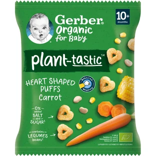 Gerber Bio corazones crujientes con zanahorias 28 g