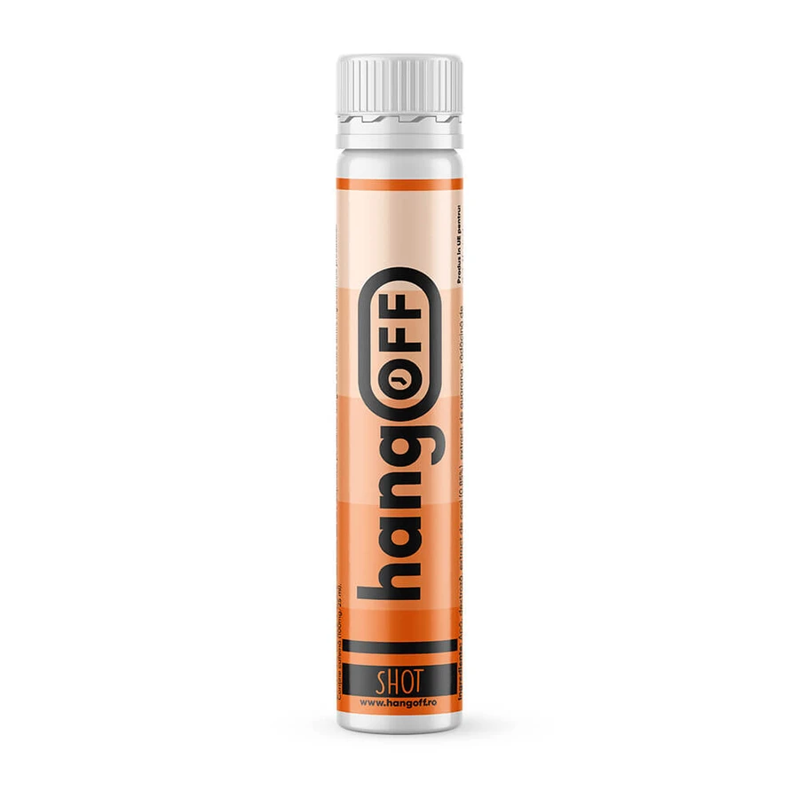 Shot mit Vitaminen, Elektrolyten und Kräuterextrakten, 25 ml, HangOff