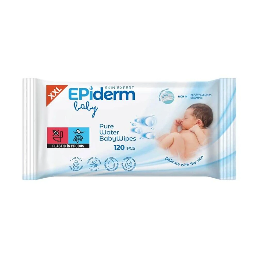 Pure Water Babytücher, 120 Stück, Epiderm