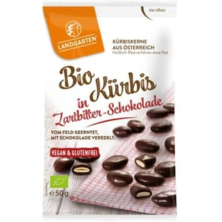 Graines de citrouille enrobées de chocolat noir biologique, 50 g, Landgarten