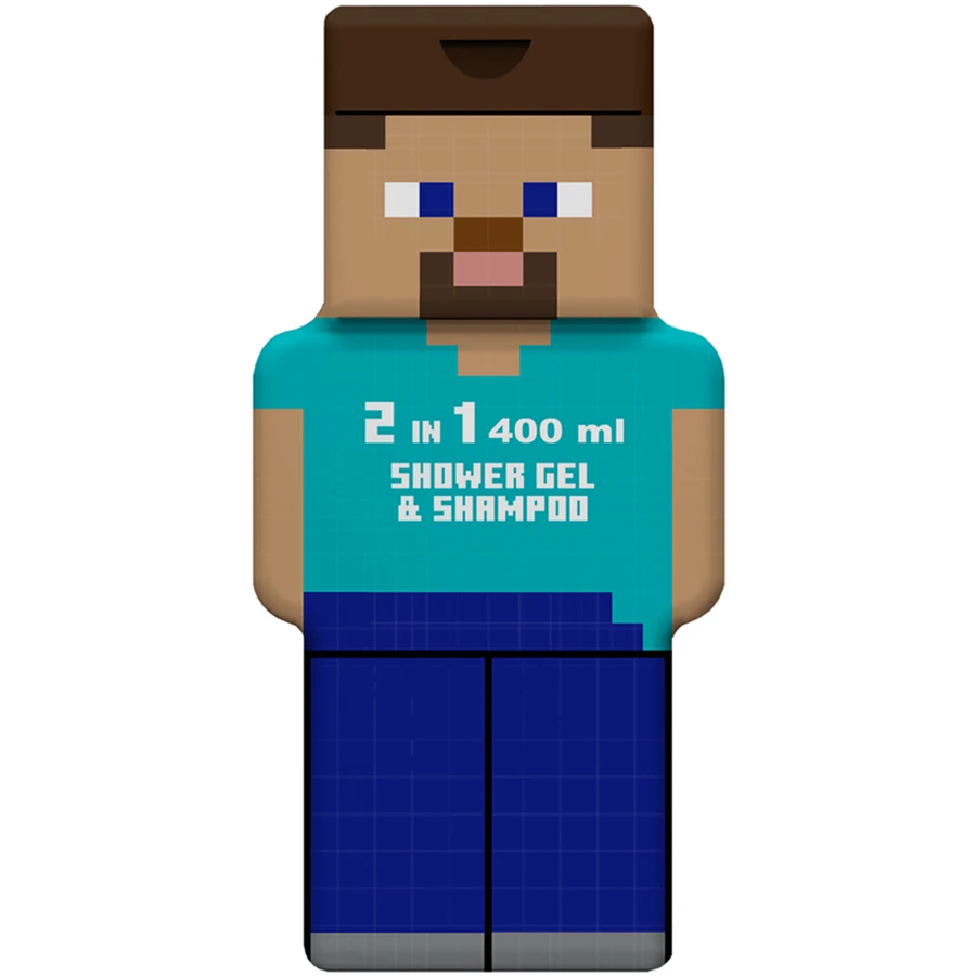Duschgel und Shampoo 2 in 1, Minecraft Steve, 400 ml, Air Val