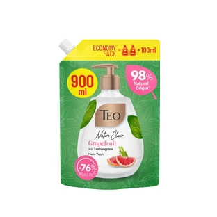 Sapone liquido con Pompelmo e Lemongrass Elisir di Natura, 900 ml, Teo
