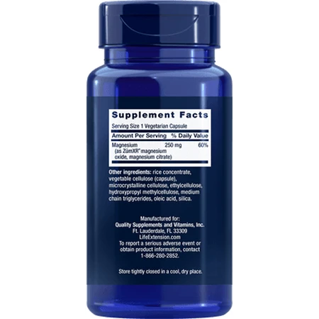Magnesium mit verlängerter Freisetzung 60 pflanzliche Kapseln Life Extension