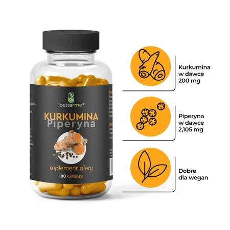 BetterMe Curcumin-Piperine, 100 Kapseln