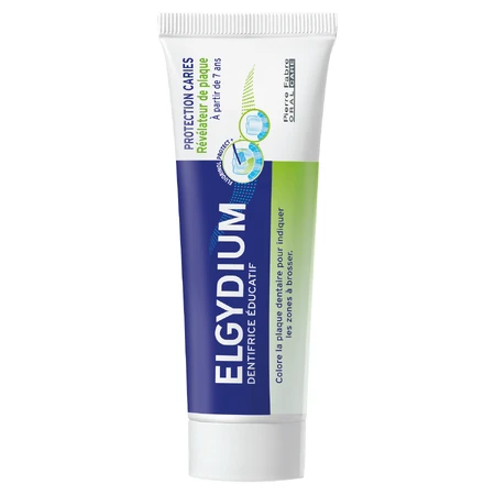 Elgydium, dentifricio educativo per la colorazione della placca, per bambini da 7 anni e adulti, 50 ml