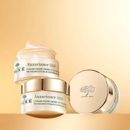 Nuxe Nuxuriance Gold set, verhelderende oogbalsem, droge huid, 2 x 15 ml + gratis cosmetisch tasje