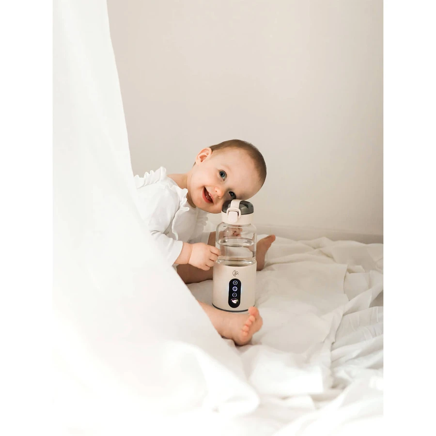 MyBabyBottle, scaldabiberon portatile, scalda acqua e latte per bambini, bianco