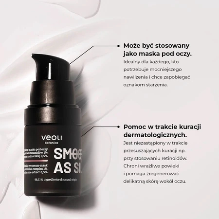 Veoli Botanica Glatt wie Seide, reparierende und straffende Augencreme-Maske, 15 ml