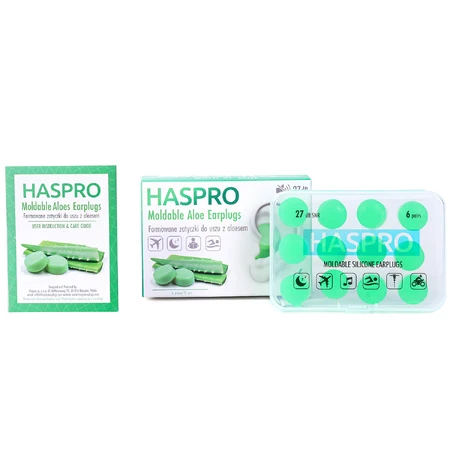Haspro, dopuri de urechi turnate cu aloe vera, 12 bucăți