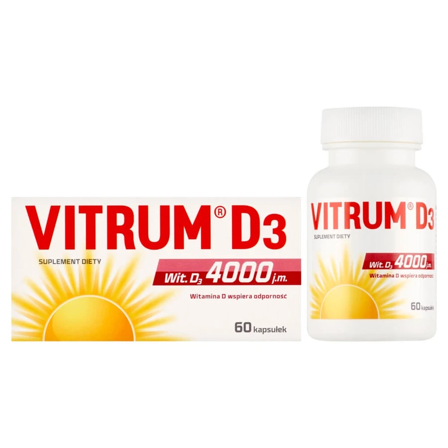 Vitrum D3 Strong, vitamina D 4000 UI, 60 capsule