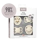 Set de bavoirs Try-It Collection, tétines, caoutchouc et silicone, taille 1, 0-6 mois, Ivoire, 4 pièces