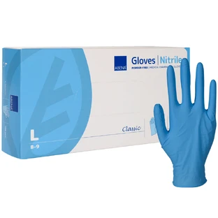 Abena, nitril handschoenen, niet-steriel, poedervrij, blauw, maat L, 100 stuks